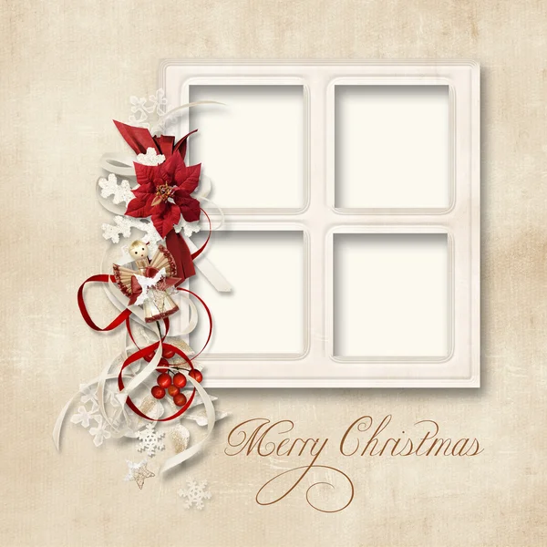 Cartão de felicitações de Natal para uma família — Fotografia de Stock
