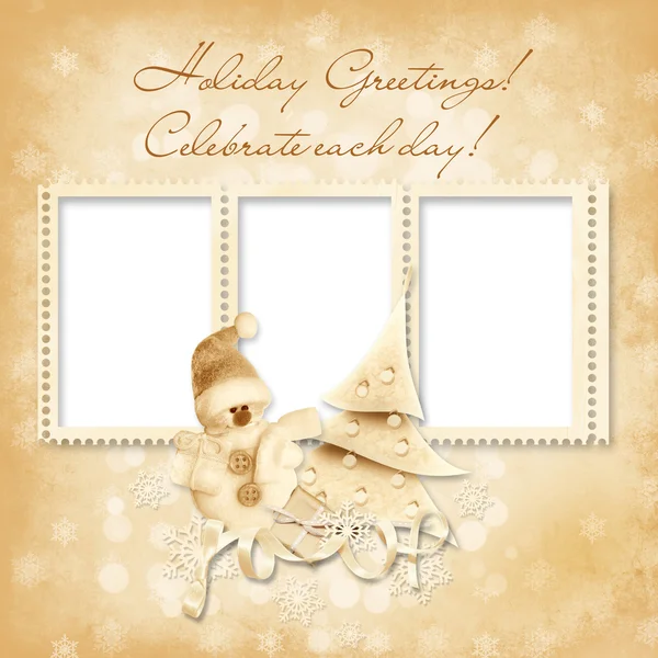 Christmas frame with the wishes — Stock Photo, Image
