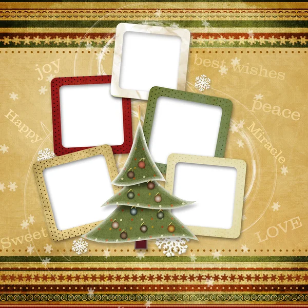 Bir aile için Noel tebrik kartı — Stok fotoğraf