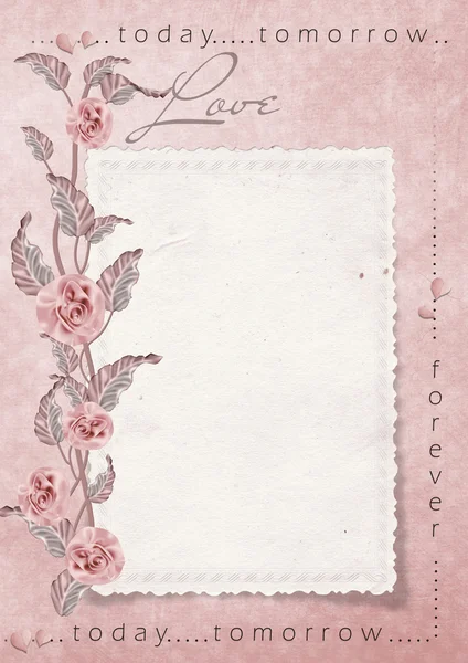 Cartão de amor retro com rosas — Fotografia de Stock