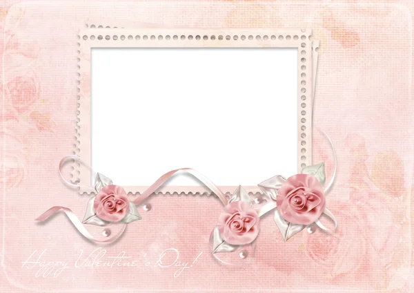 Romantico sfondo floreale con cornice — Foto Stock