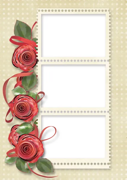 Retro Hintergrund Mit Blumen Und Platz Für Text Oder Foto — Stockfoto