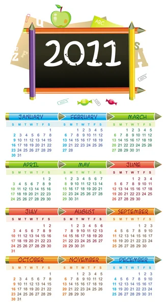 Calendrier scolaire 2011 — Image vectorielle