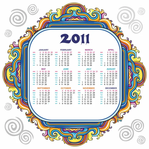 Calendário para 2011 — Vetor de Stock