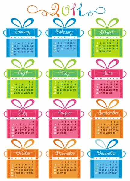 2011 colorful calendar — Stock Vector
