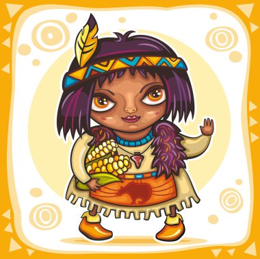 Cute indian girl 2 clipart