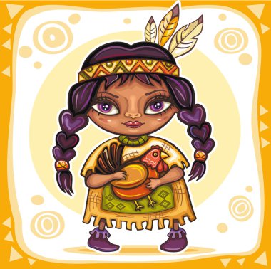 Cute indian girl 1 clipart