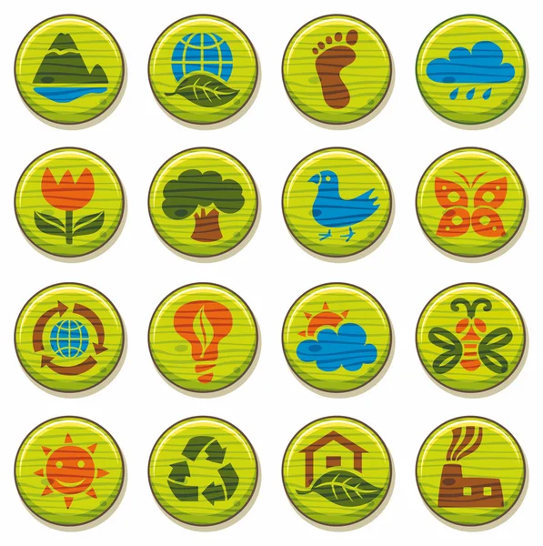 Set icone ambientali — Vettoriale Stock