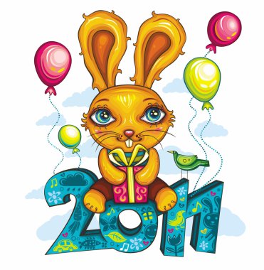 Funny cartoon bunny clipart