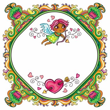 Valentines day frame 3 clipart