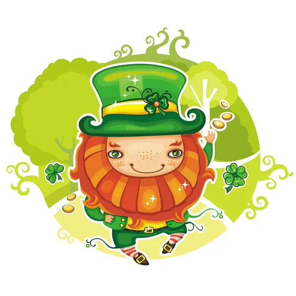 St. Patrick's Day leprechaun serie 4 — Stock vektor