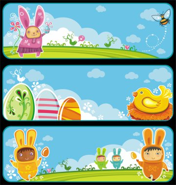 Easter banners clipart