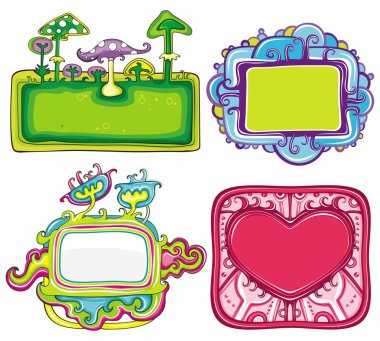 Vector set of cute frames 3 clipart