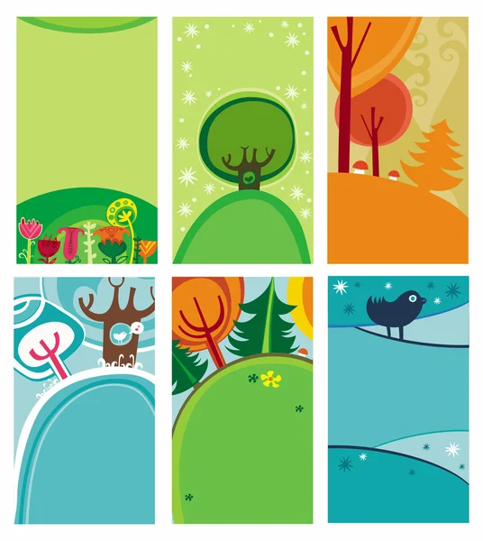 Natural decorative compositions — Stock Vector