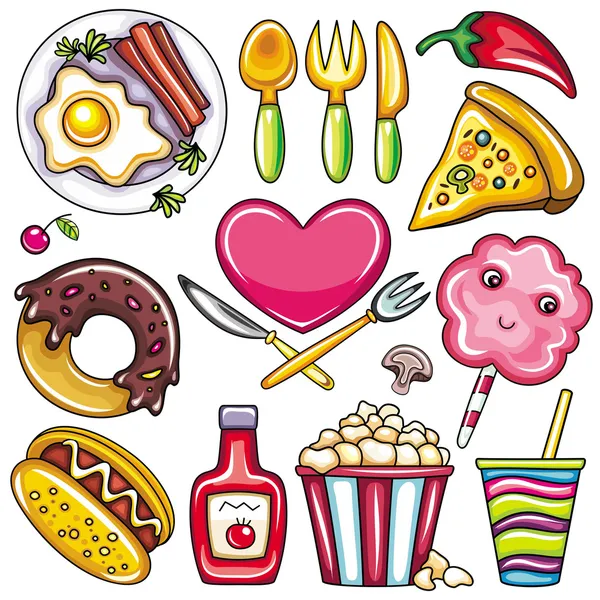 Set of ready to eat food icons 2 — Stock Vector
