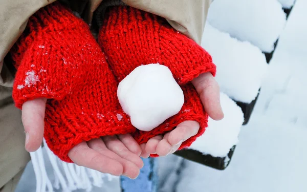 stock image Snowball in hands