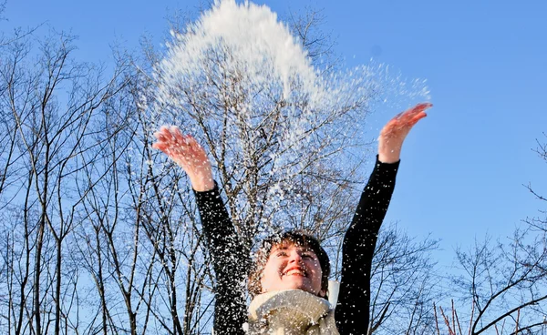 stock image Girl Playing with Snow