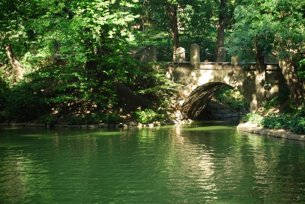 Πανέμορφο πέτρινο γεφύρι στο πάρκο — Φωτογραφία Αρχείου