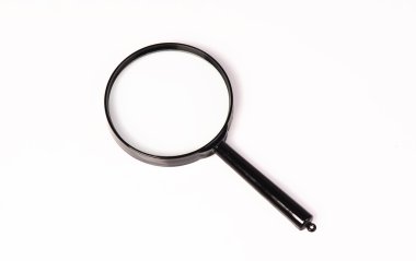 Magnifying glass over white background clipart