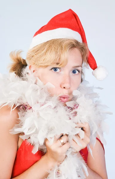 Förvånad jultomten — Stockfoto