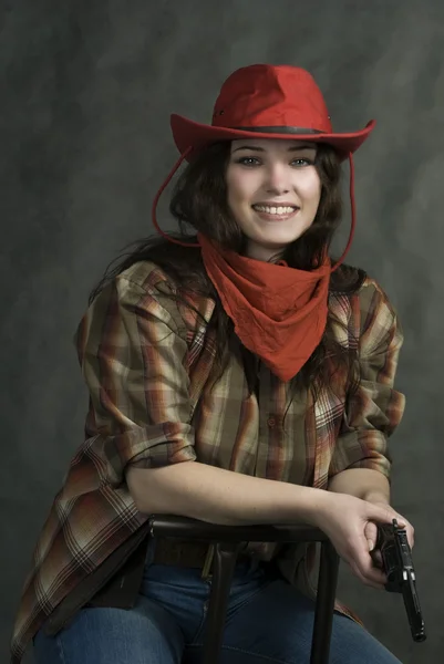 Americký cowgirl — Stock fotografie