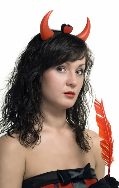 Schoonheid rode duivel meisje — Stockfoto