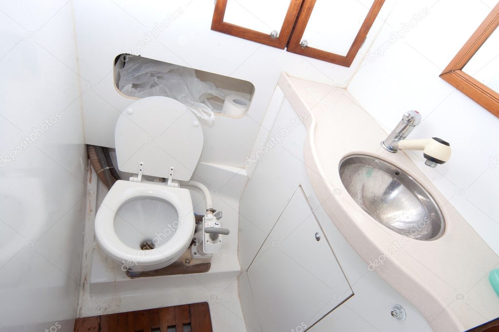 Latrine and shower on sailing boat