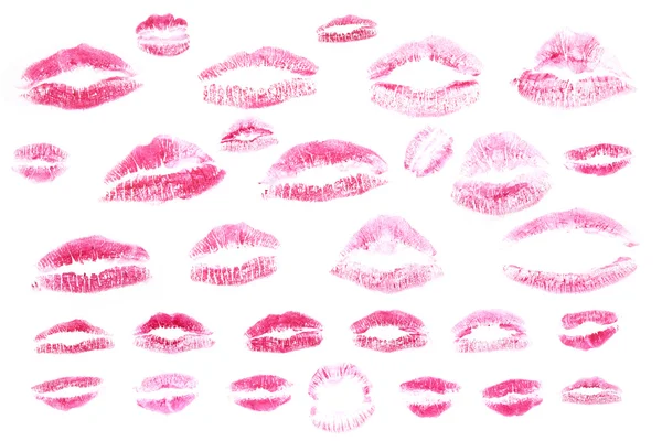 Selos de lábios vermelhos isolados sobre branco — Fotografia de Stock