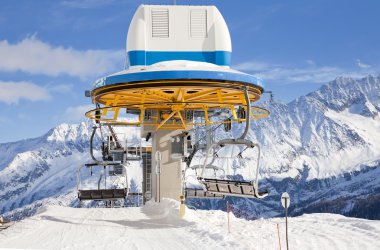 Top station of cable lift in Chamonix, France clipart
