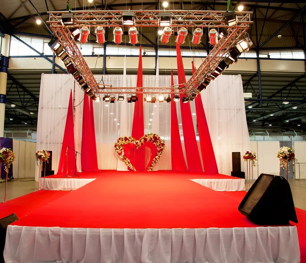 stock image Wedding podium covered with red carpet