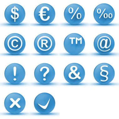 Finance, copyrights and internet icons set clipart