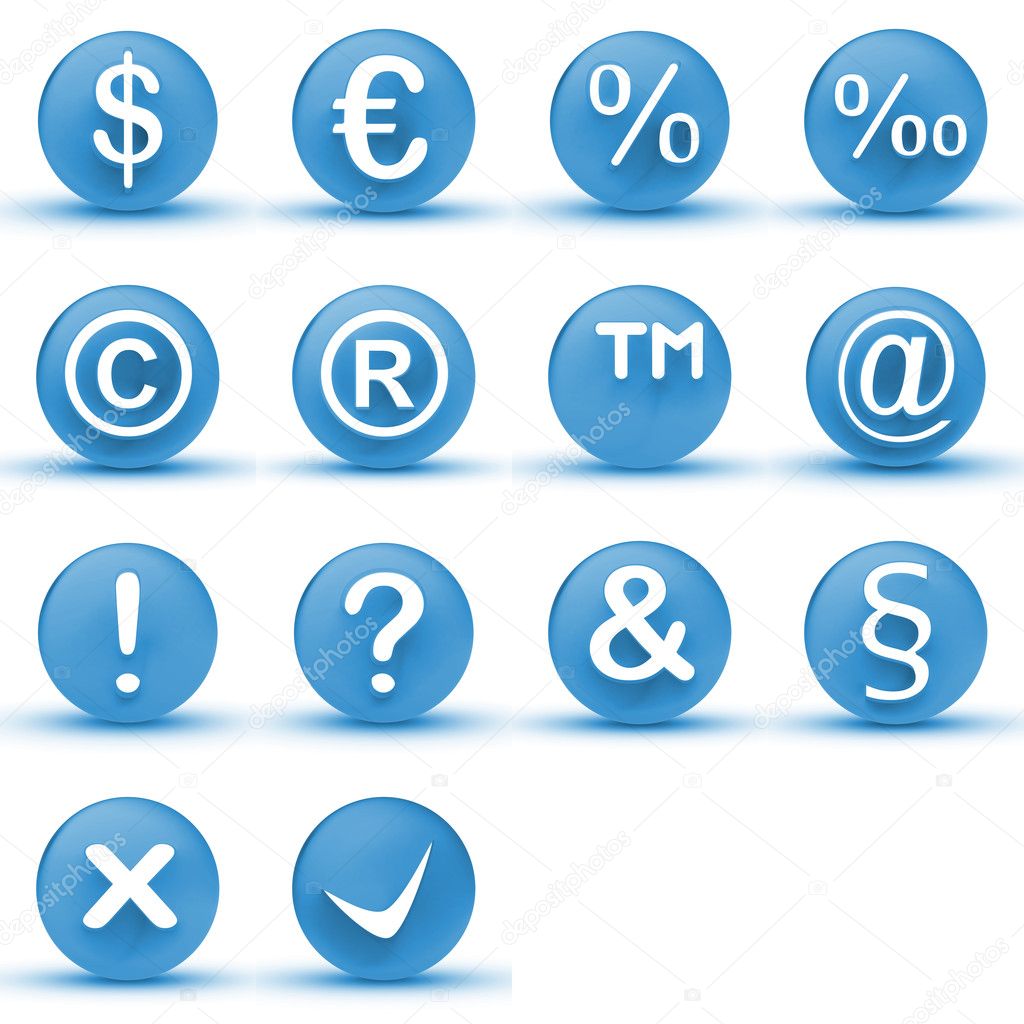 Finance, copyrights and internet icons set