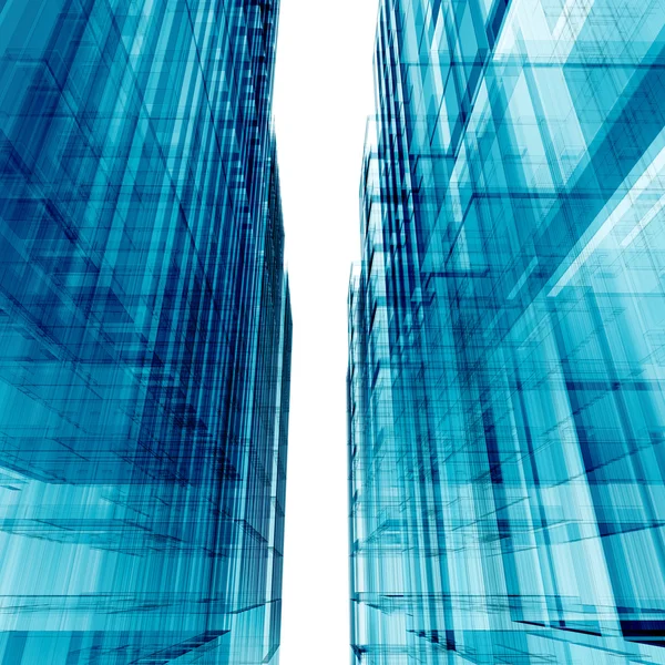 Blå skyskrapor — Stockfoto