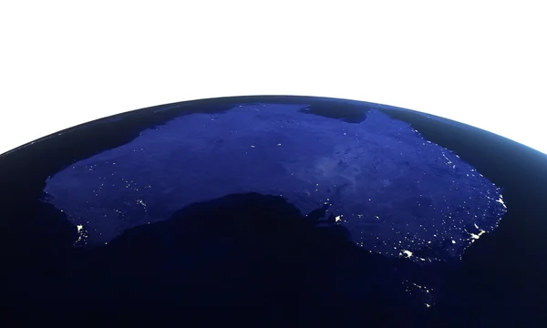 Australien från rymden på vit — Stockfoto