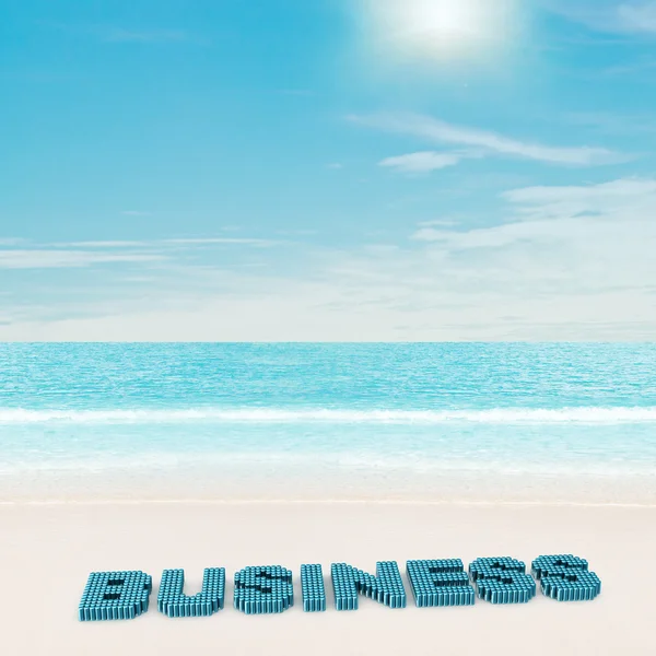 Бизнес текст на пляже — стоковое фото