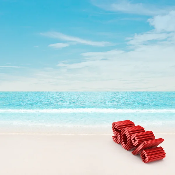 50% rabatt på stranden — Stockfoto