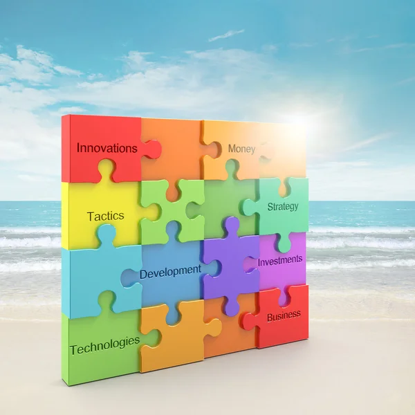 Rainbow puzzle concept — Stock Photo, Image