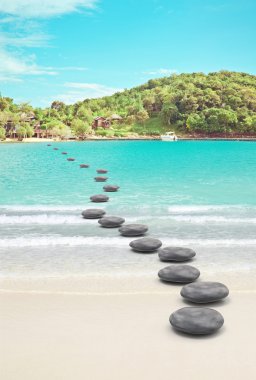 Pebble road to beach clipart