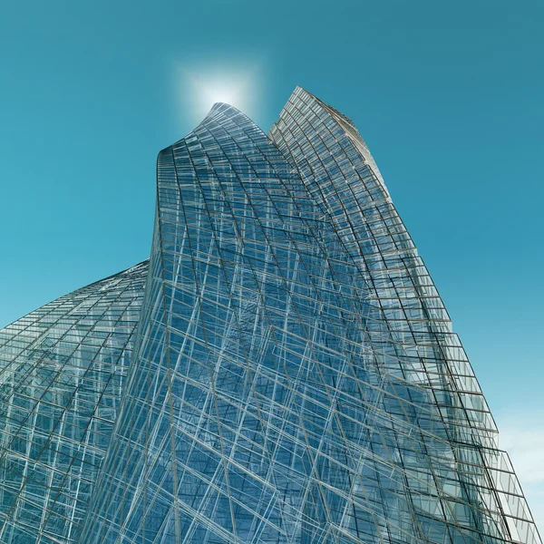 Felhőkarcoló Nincs Szerzői Jogok Projekt Koncepciójának Nem Valódi Épület — Stock Fotó