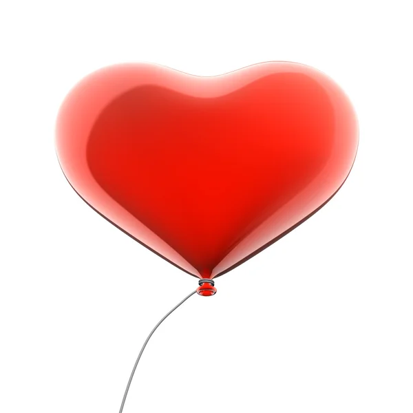 Červené srdce balón — Stock fotografie