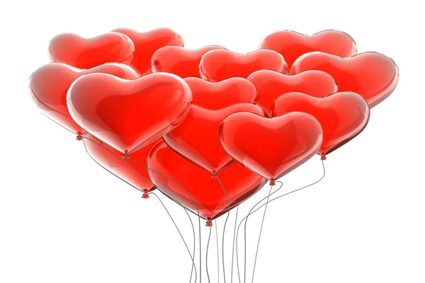 Rote Herzballons — Stockfoto