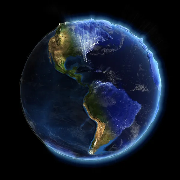 真正地球昼夜 — 图库照片
