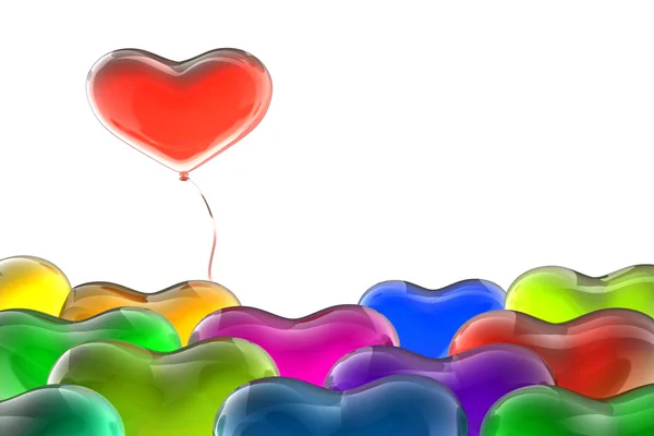 Ledare hjärtat ballong — Stockfoto