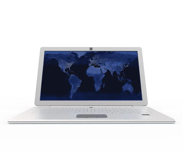 Laptop Frontansicht Karten Von Nasa — Stockfoto