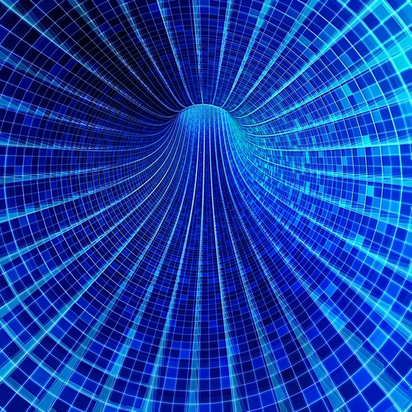 Blue Mosaic Tunnel High Resolution Render — Stock Photo, Image