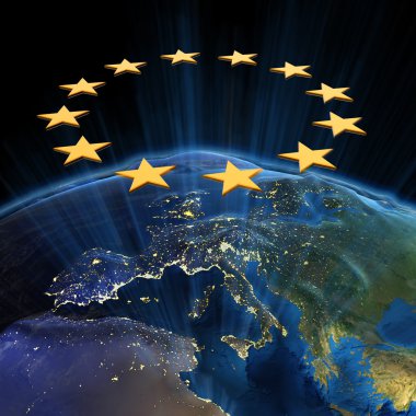 European Union at night