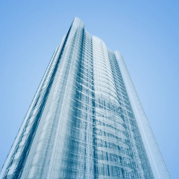 Grattacielo Alto Rendering Trasparente — Foto Stock