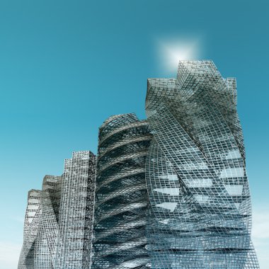 City skyscrapers clipart