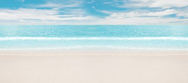 Tropical beach and ocean clipart