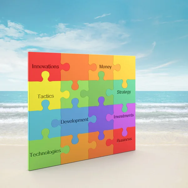 Regenboog puzzel concept — Stockfoto